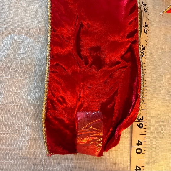 Holiday Craft Ribbon Bundle Wire ribbon velvet red 4” widelot; vintage hallmark - Picture 12 of 16